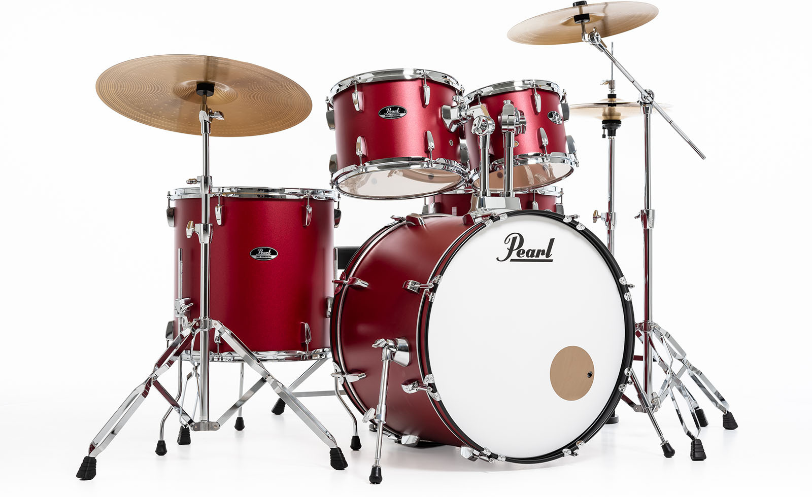 Pearl Roadshow Fusion 20 + B-50 + Ride 20 Matte Red - Matte Red - Fusion drumstel - Main picture