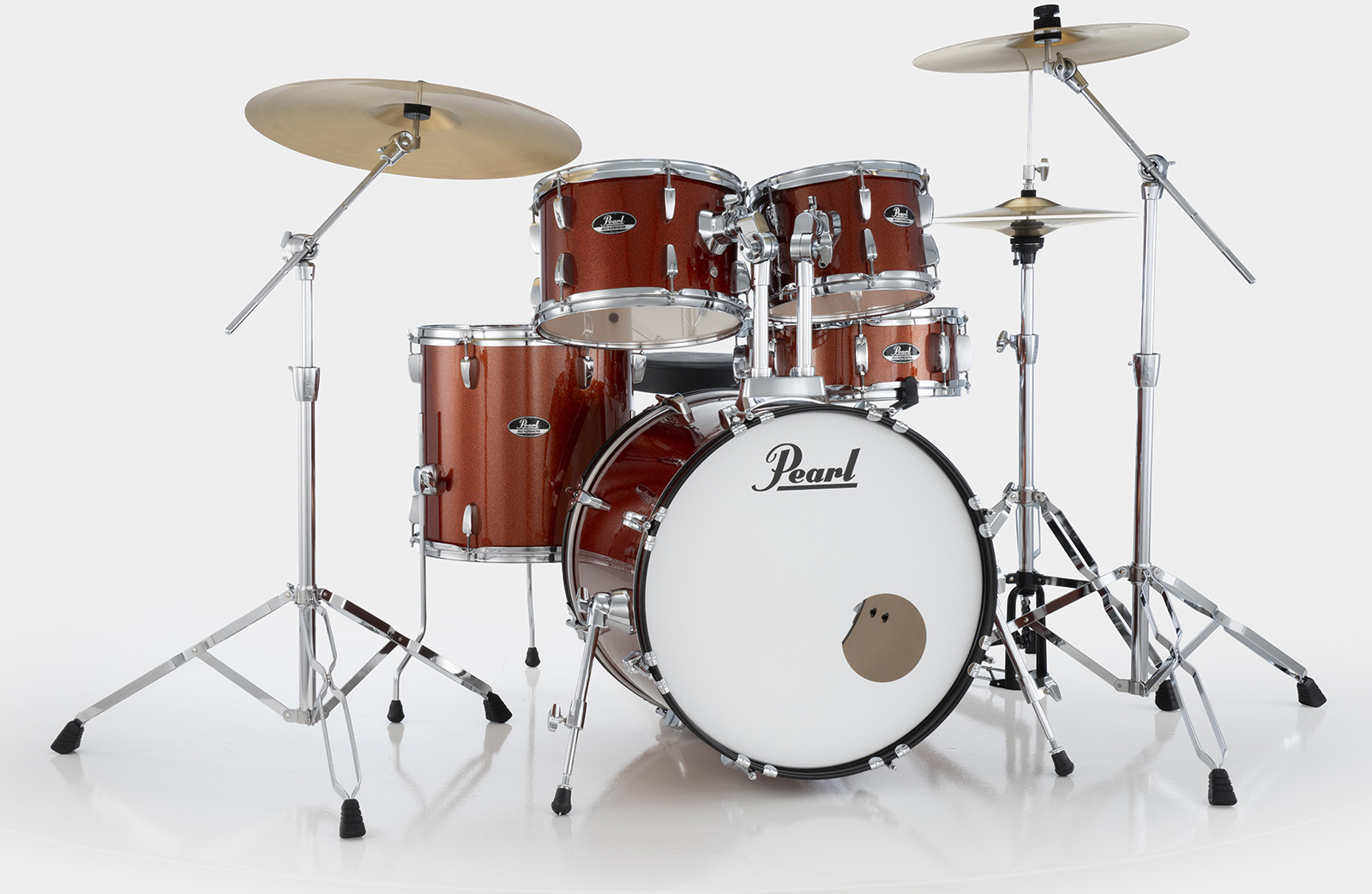 Pearl Roadshow Plus Fusion 20'' + Pack Sabian Solar 3 Cymbales - 5 FÛts - Burnt Orange Sparkle - Fusion drumstel - Main picture
