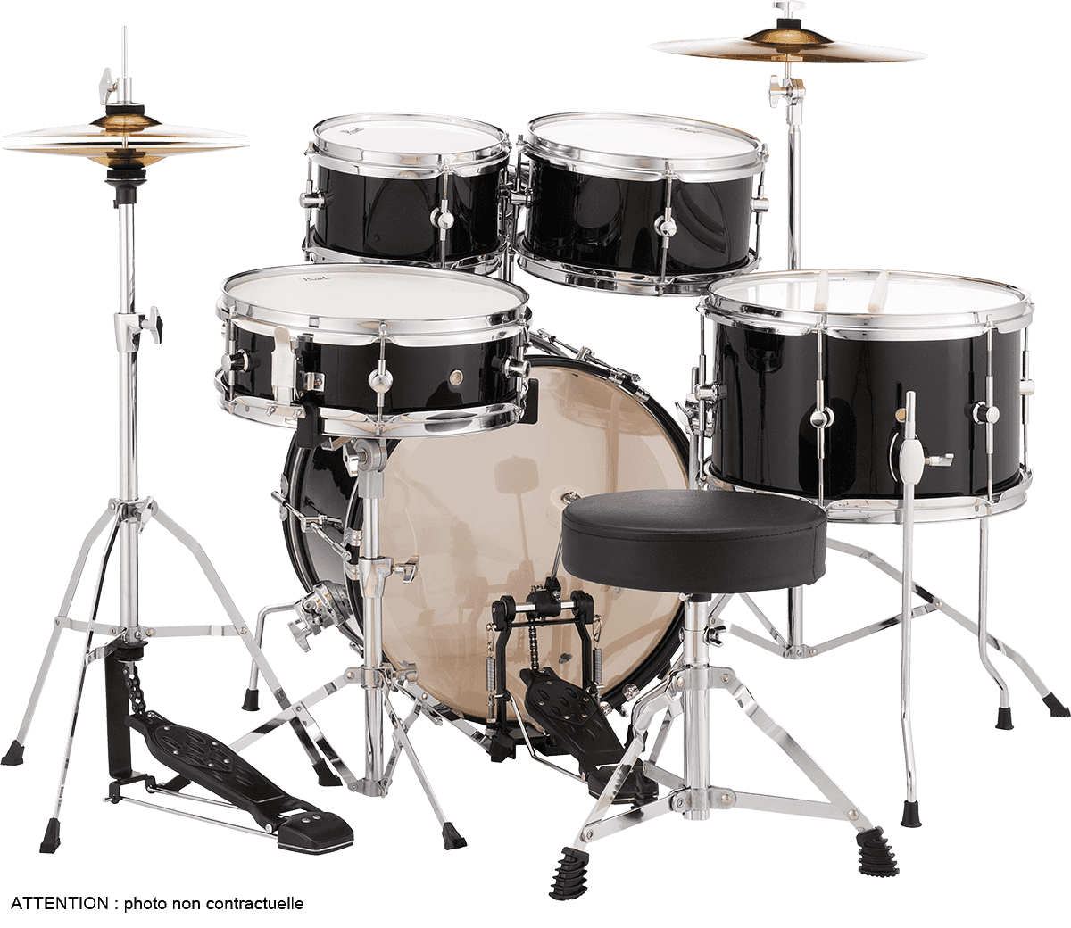 Pearl Kit Junior 16 - Jet Black - Fusion drumstel - Variation 1