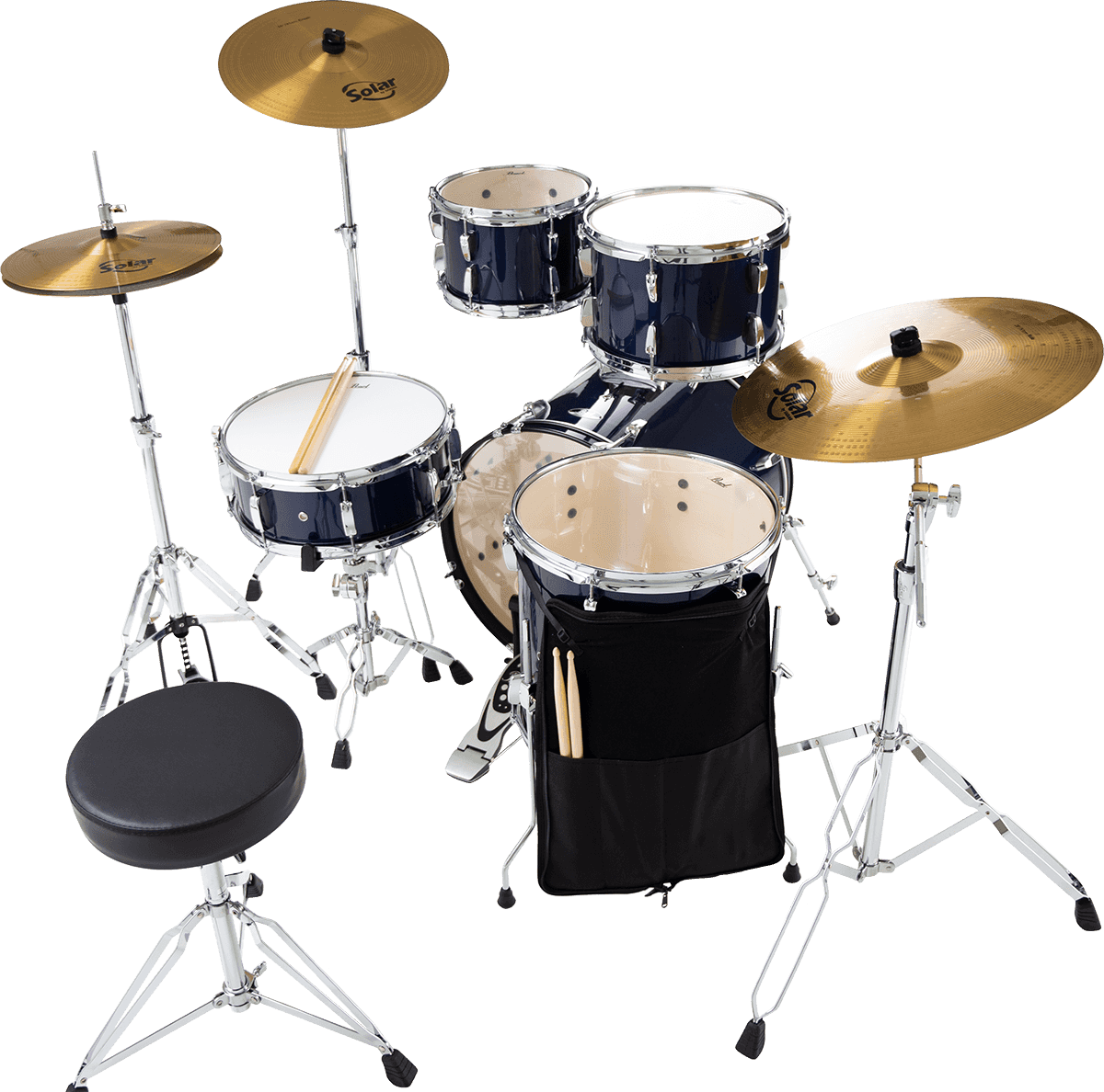 Pearl Roadshow Fusion 20 + B-50 + Ride 20 - 5 FÛts - Royal Blue Metallic - Fusion drumstel - Variation 1