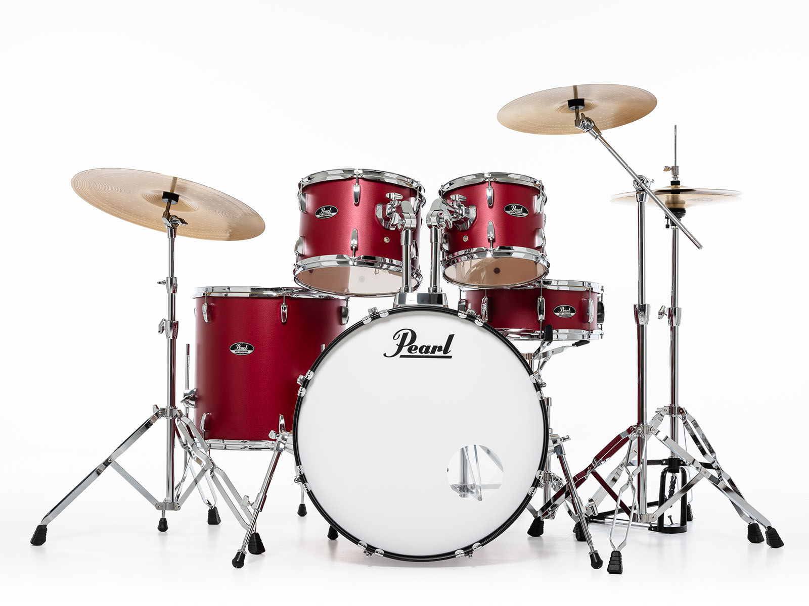 Pearl Roadshow Fusion 20 + B-50 + Ride 20 Matte Red - Matte Red - Fusion drumstel - Variation 3