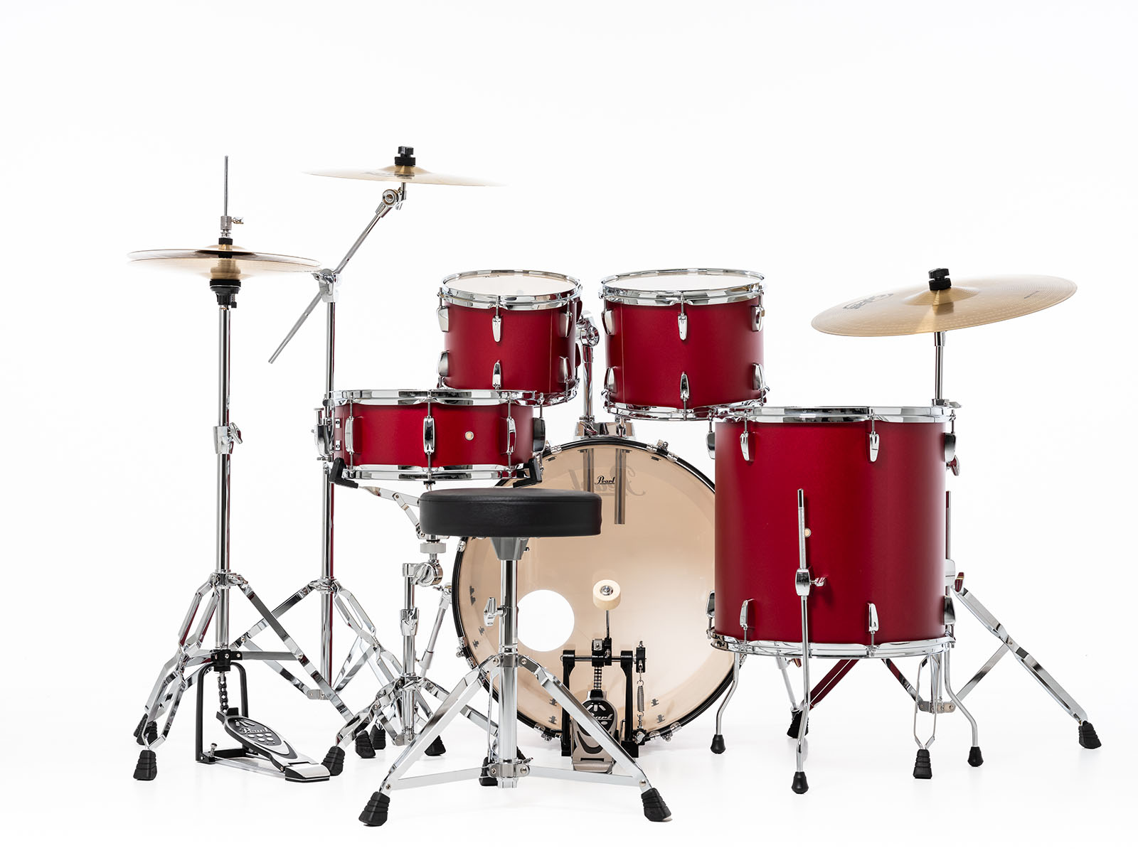 Pearl Roadshow Fusion 20 + B-50 + Ride 20 Matte Red - Matte Red - Fusion drumstel - Variation 5