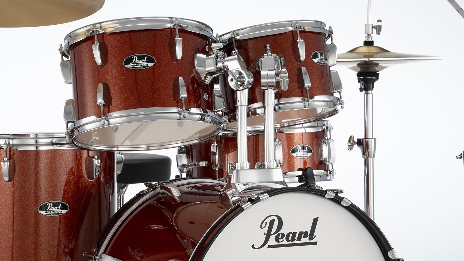 Pearl Roadshow Plus Fusion 20'' + Pack Sabian Solar 3 Cymbales - 5 FÛts - Burnt Orange Sparkle - Fusion drumstel - Variation 2