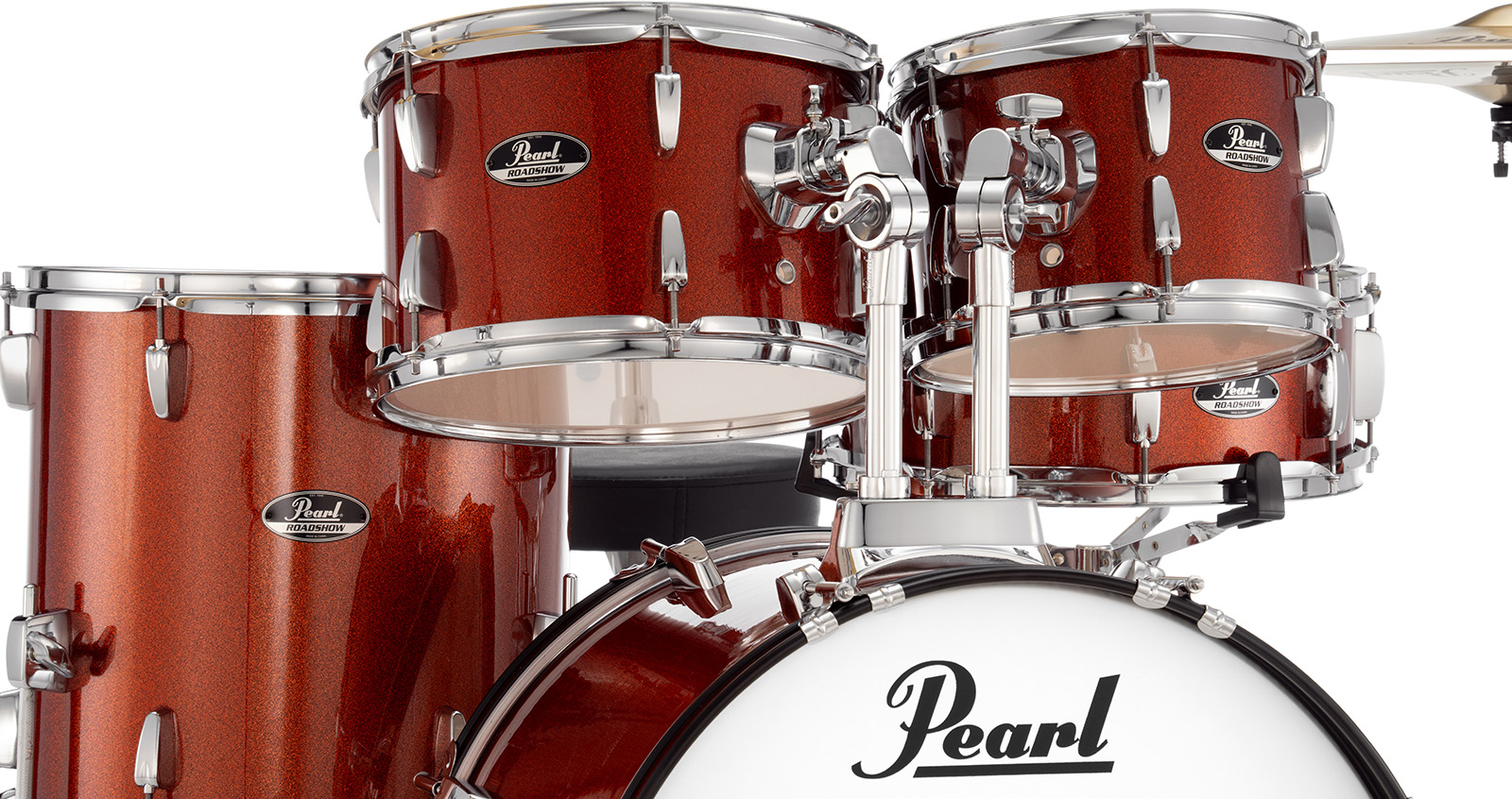 Pearl Roadshow Plus Fusion 20'' + Pack Sabian Solar 3 Cymbales - 5 FÛts - Burnt Orange Sparkle - Fusion drumstel - Variation 5