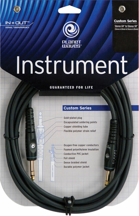 Planet Waves Instrument Jack 6.35mm G20 Custom Gold Droit 6m - Kabel - Main picture