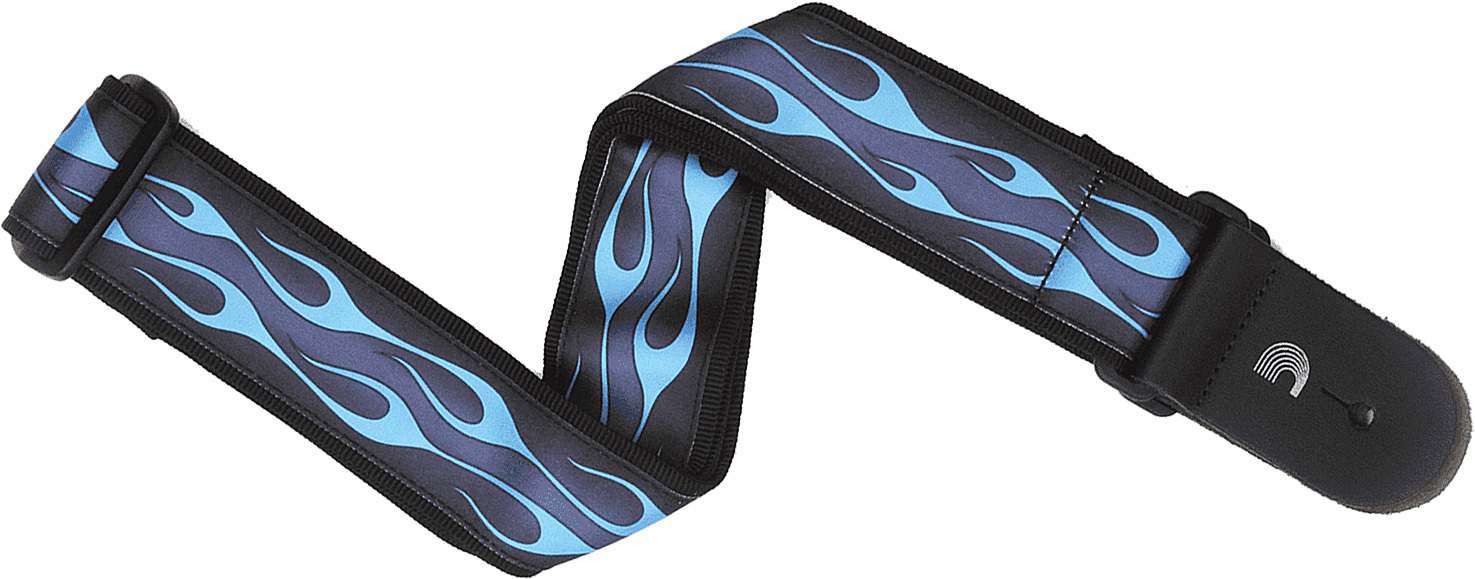 Planet Waves Rock Hot Rod Flame Blue Woven Guitar Strap - Gitaarriem - Main picture