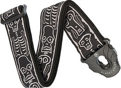 Gitaarriem Planet waves Joe Satriani Woven Planet Lock Guitar Strap Skull N Bones