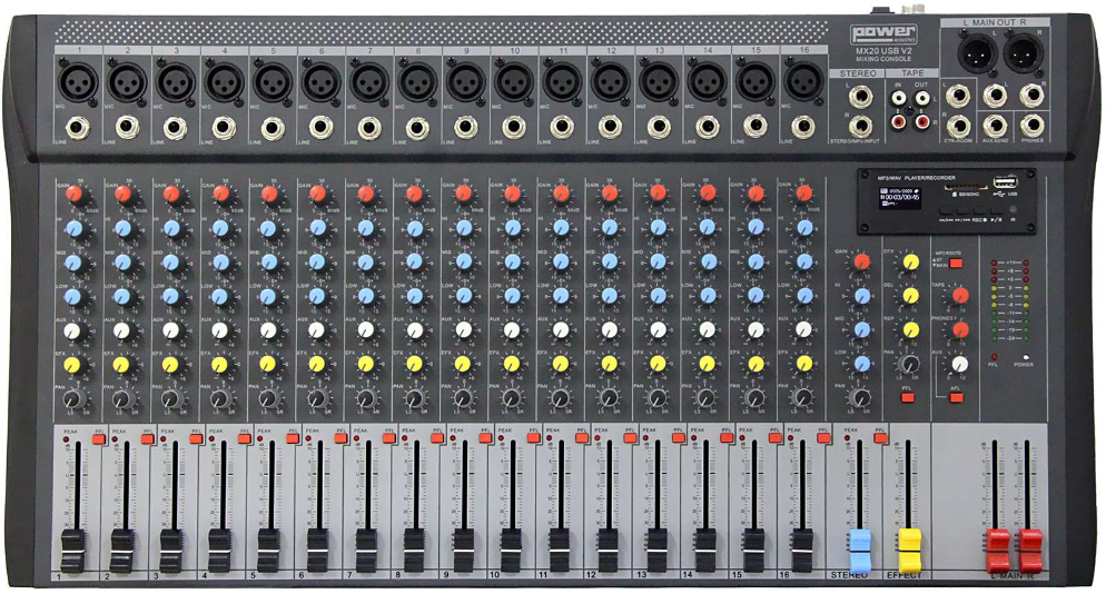 Power Acoustics Mx20 Usb V2 - Analoge Mengtafel - Main picture