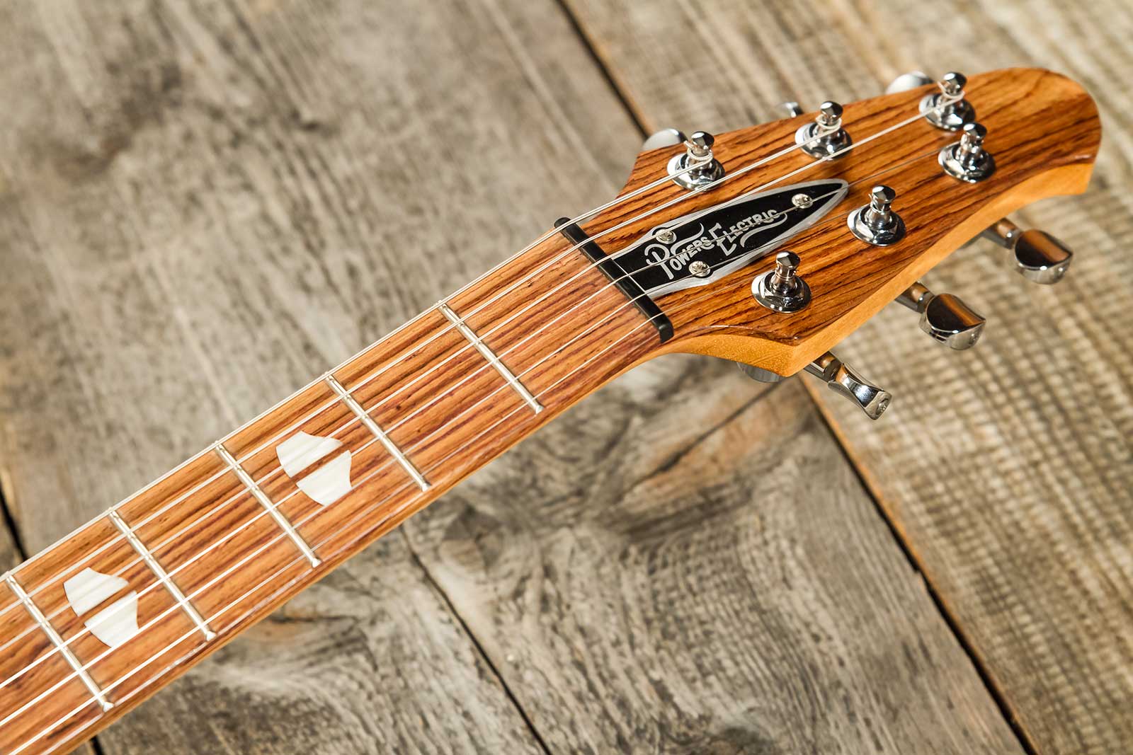 Powers Electric A-type 2s Ff42 Ht Mn #a494 - Black Olive - Retro-rock elektrische gitaar - Variation 7