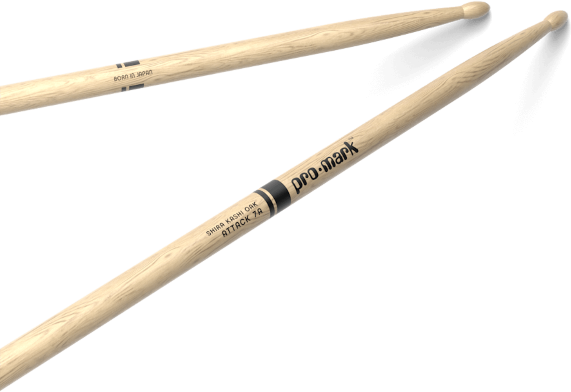 Pro Mark Classic Attack 7a Shira Kashi Oak Drumstick, Oval Wood Tip - Stok - Main picture