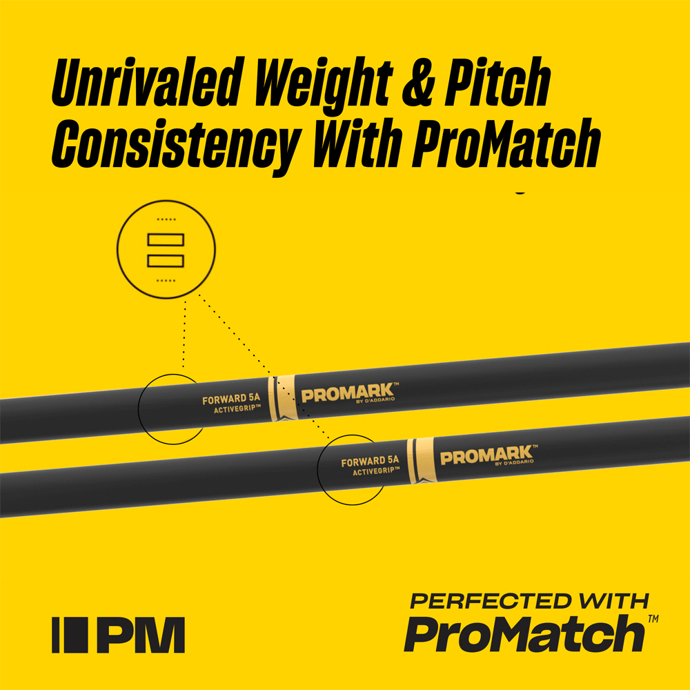 Pro Mark R5abag Rebound 5ab Activegrip Hickory Drumstick, Acorn Wood Tip - Drumstokken - Variation 3
