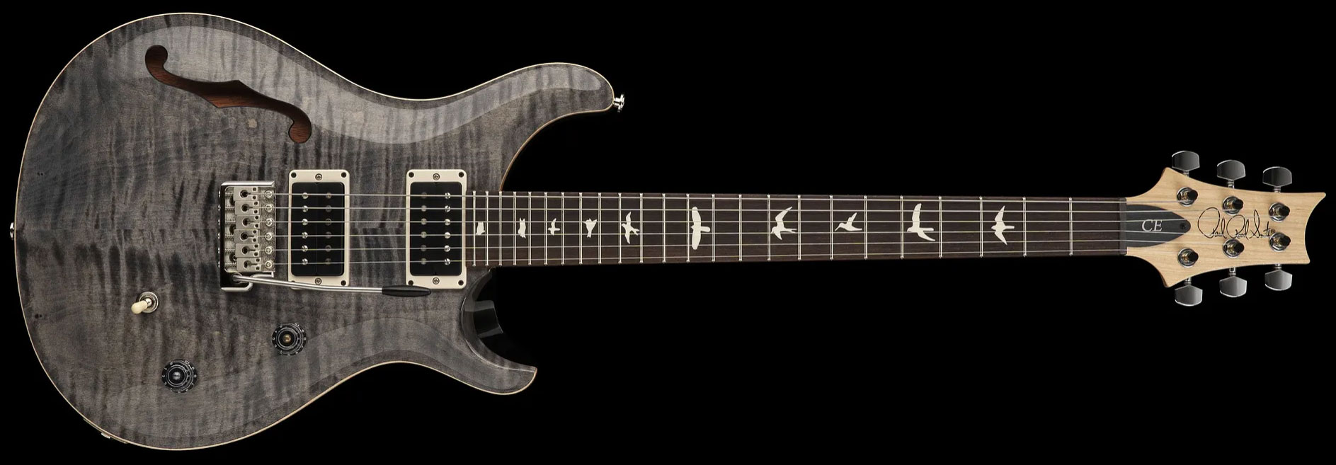 Prs Ce 24 Semi-hollow Bolt-on Usa Hh Trem Rw - Faded Gray Black - Semi hollow elektriche gitaar - Variation 1
