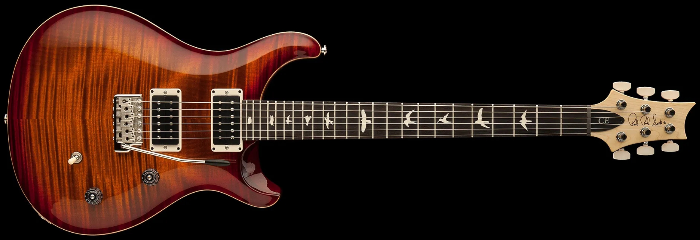Prs Ce24 Bolt-on Usa 2h 85/15 Trem Rw - Dark Cherry Sunburst - Double cut gitaar - Variation 2