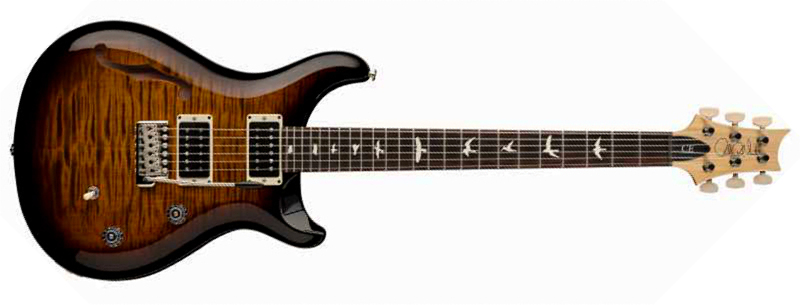 Prs Ce 24 Semi-hollow Bolt-on Usa 2h Trem Rw - Black Amber - Semi hollow elektriche gitaar - Main picture