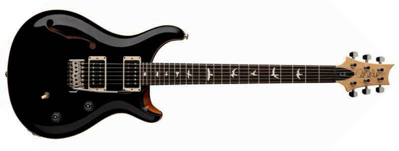 Prs Ce 24 Semi-hollow Bolt-on Usa 2h Trem Rw - Black Top W/ Natural Back - Semi hollow elektriche gitaar - Main picture