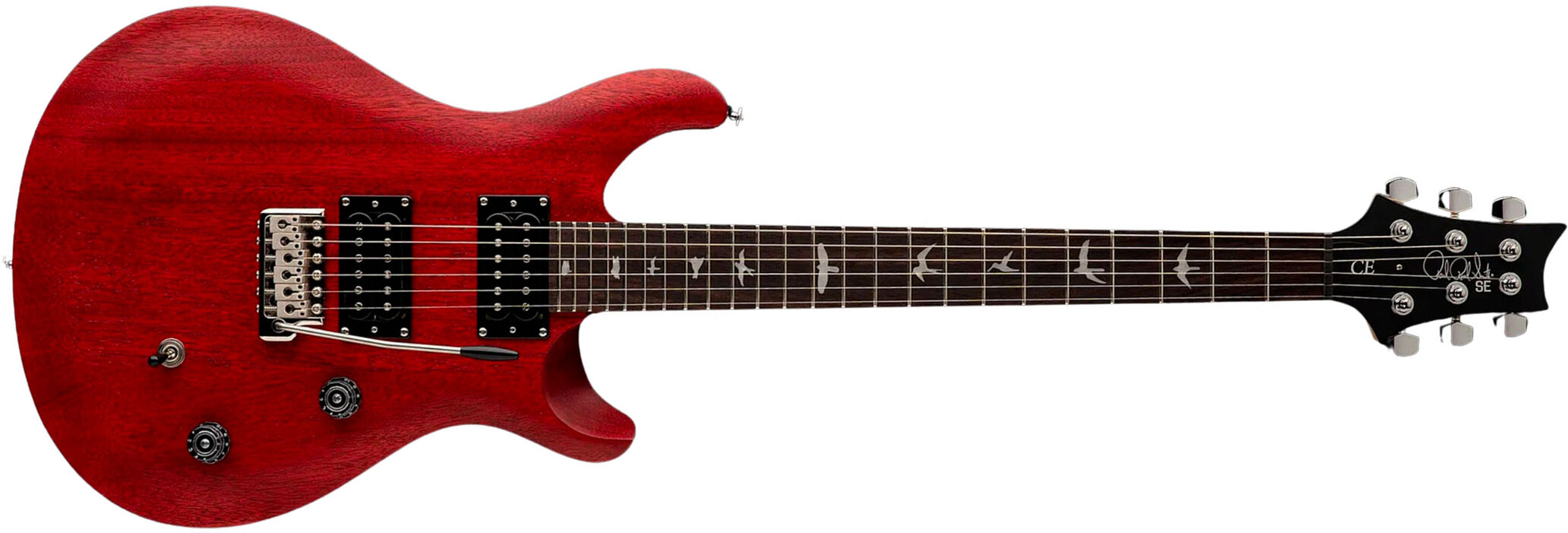 Prs Ce24 Standard Satin Se Bolt-on 2h Trem Rw - Vintage Cherry - Double cut gitaar - Main picture