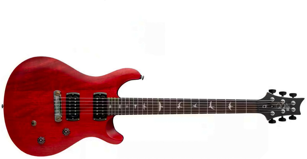 Prs Ce24 Standard Stoptail Satin Se Bolt-on 2h Trem Rw - Vintage Cherry - Double cut gitaar - Main picture