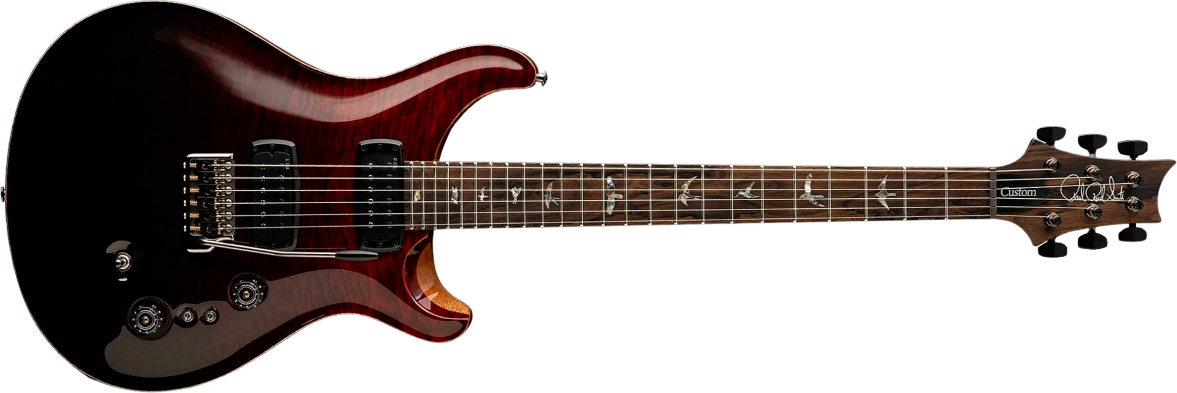 Prs Custom 24-08 Mango Top Ltd Usa 2h Trem Rw - Fire Red Gray/black Fade - Double cut gitaar - Main picture