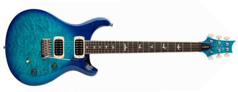 Prs Custom 24-08 Quilt Se (wing Tuners) 2h Trem Rw - Lake Blue - Double cut gitaar - Main picture