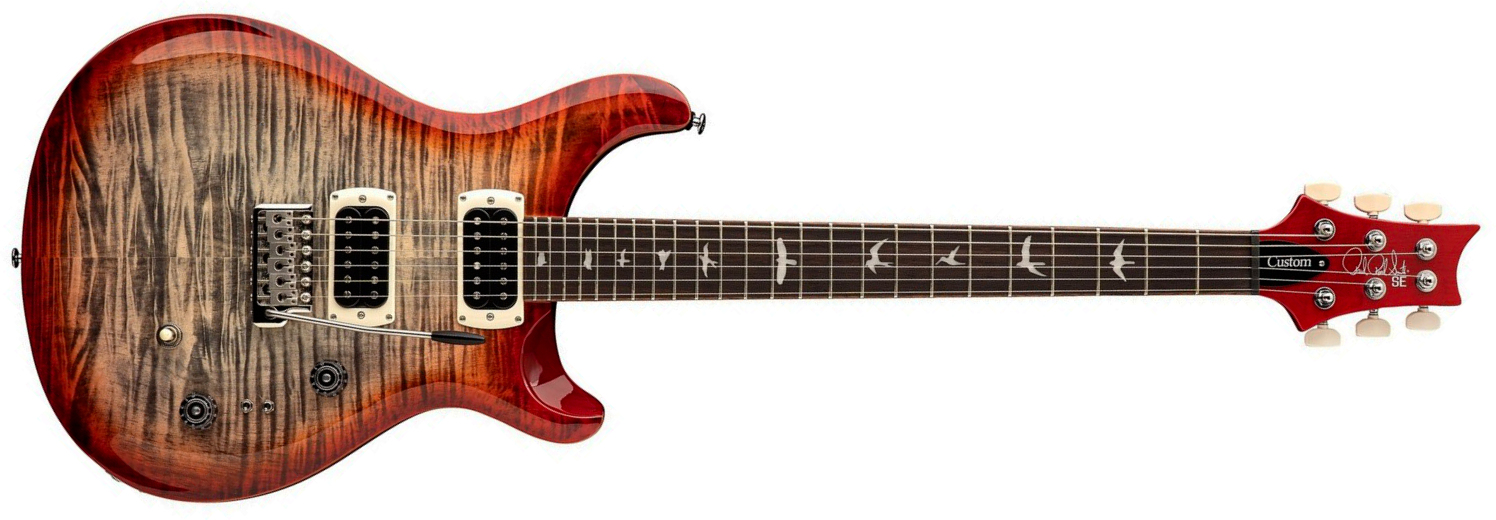 Prs Custom 24-08 Se (wing Tuners) 2h Trem Rw - Charcoal Cherry Burst - Double cut gitaar - Main picture