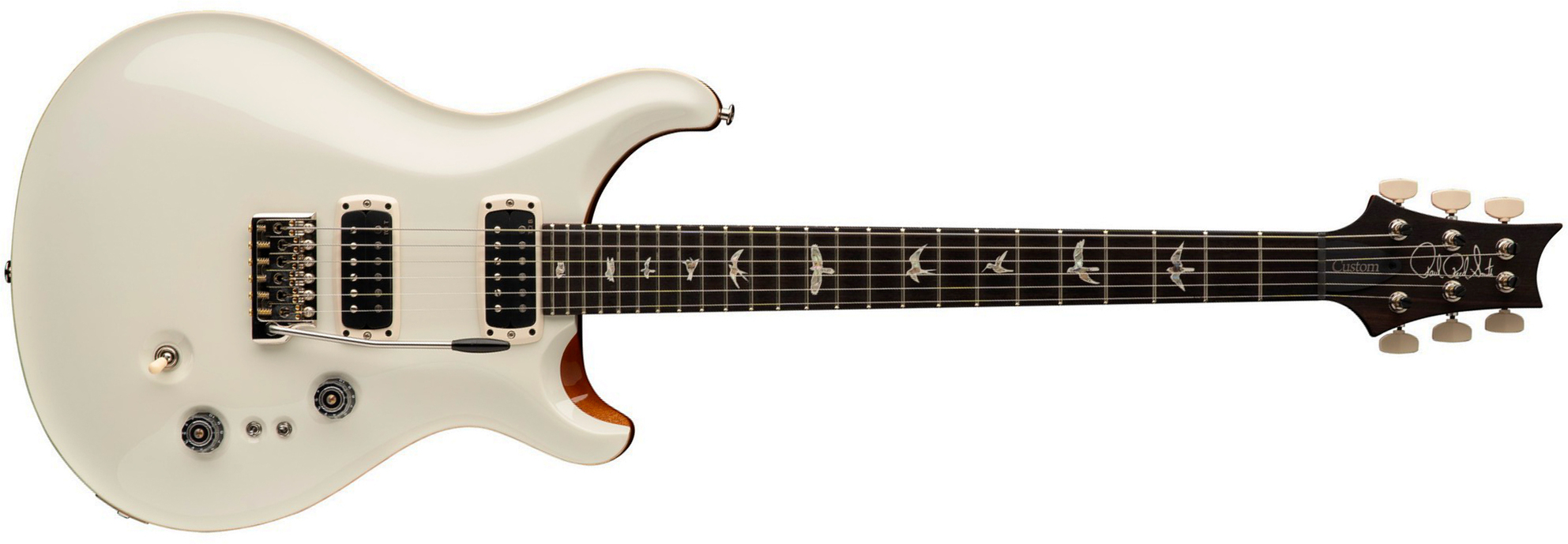 Prs Custom 24-08 Usa 2h Tci Trem Rw - Antique White Top / Natural Back - Double cut gitaar - Main picture