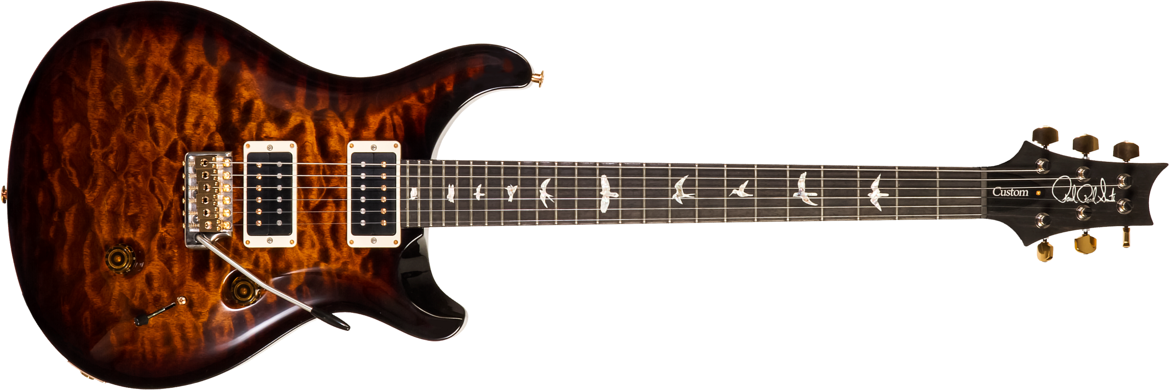 Prs Custom 24 10 Top Usa 2h Trem Rw #21-0332207 - Black Gold Burst - Guitarra eléctrica de doble corte. - Main picture