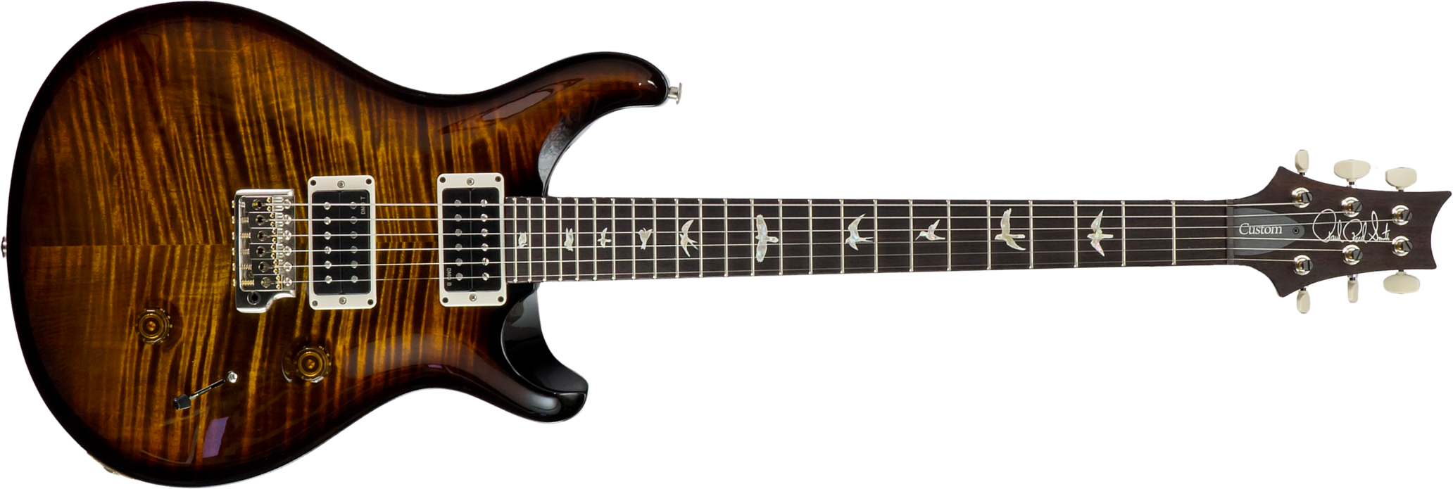 Prs Custom 24 Hand-signed Usa 2h Trem Rw #0400035 - Black Gold Wraparound Burst - Double cut gitaar - Main picture