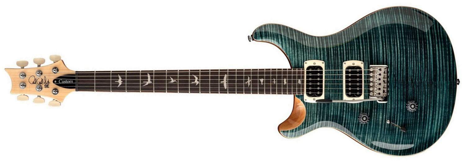 Prs Custom 24 Lh Se (wing Tuners) Gaucher 2h Trem Rw - Slate Blue - Linkshandige elektrische gitaar - Main picture