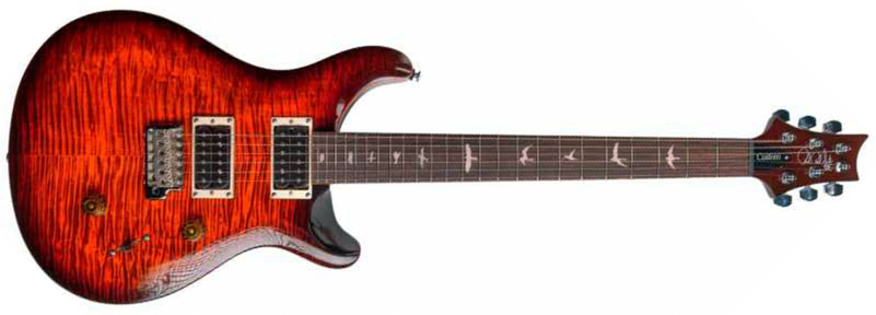 Prs Custom 24 Ltd Se 2h Trem Eb - Orange Tiger Smokeburst - Guitarra eléctrica de doble corte. - Main picture