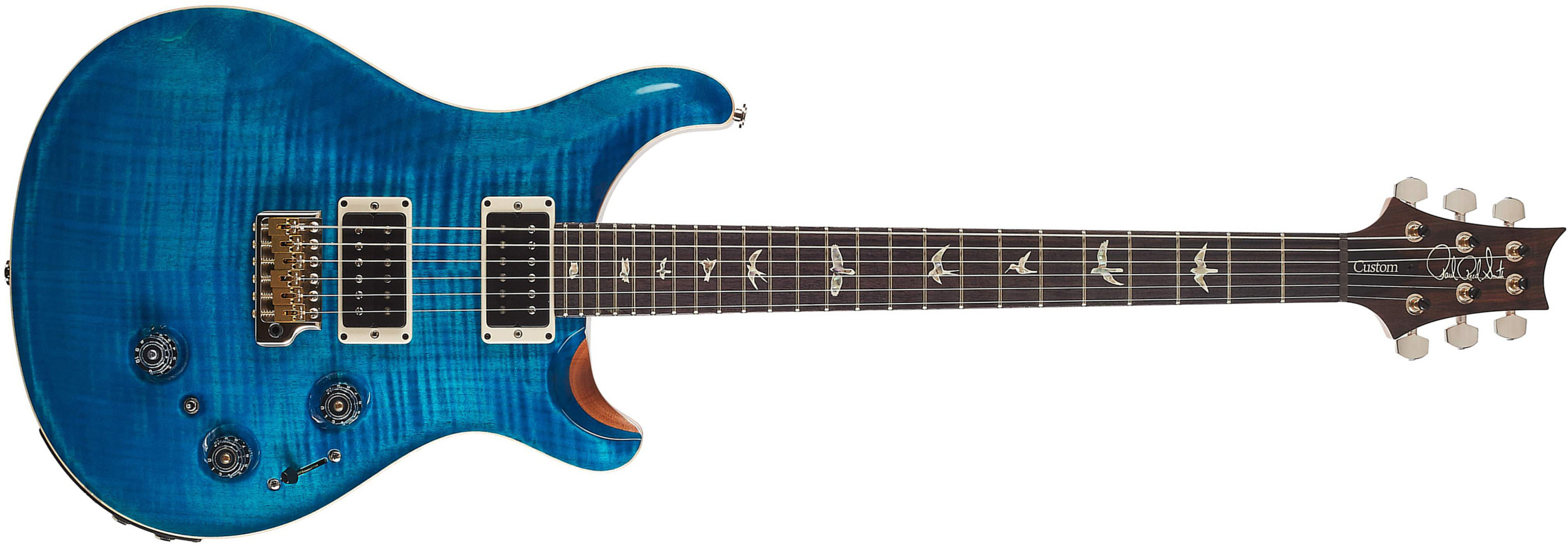 Prs Custom 24 Piezo Usa Hh Trem Rw - Aquamarine - Guitarra eléctrica de doble corte. - Main picture