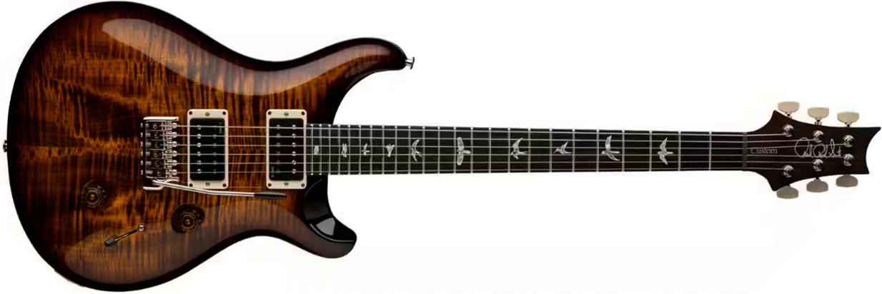 Prs Custom 24 Usa 2h Dmo Trem Rw - Black Gold Wraparound Burst - Double cut gitaar - Main picture