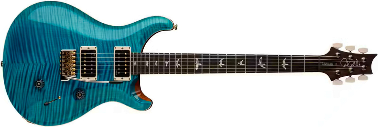 Prs Custom 24 Usa 2h Dmo Trem Rw - Carroll Blue - Double cut gitaar - Main picture