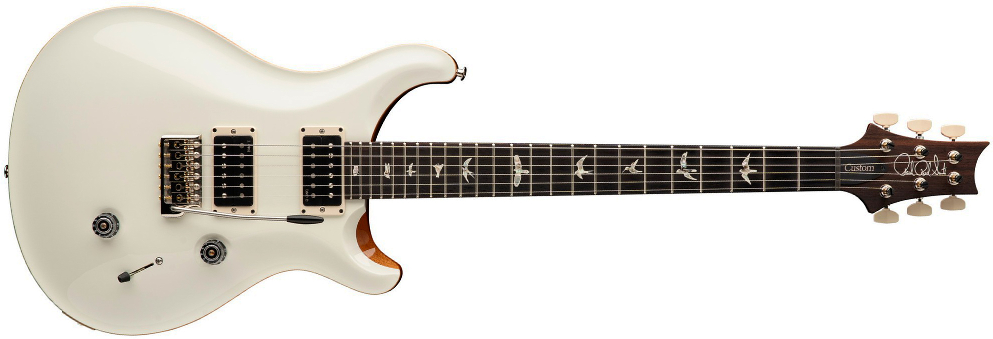 Prs Custom 24 Usa 2h Dmo Trem Rw - Antique White Top / Natural Back - Double cut gitaar - Main picture