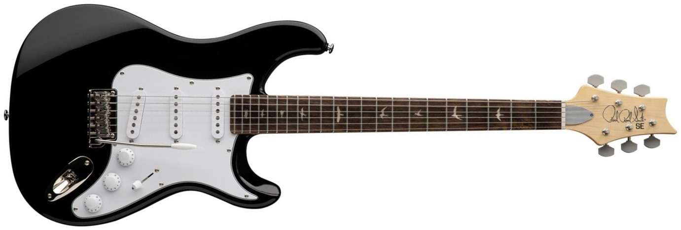 Prs John Mayer Se Silver Sky Rosewood Signature 3s Trem Rw - Piano Black - Elektrische gitaar in Str-vorm - Main picture