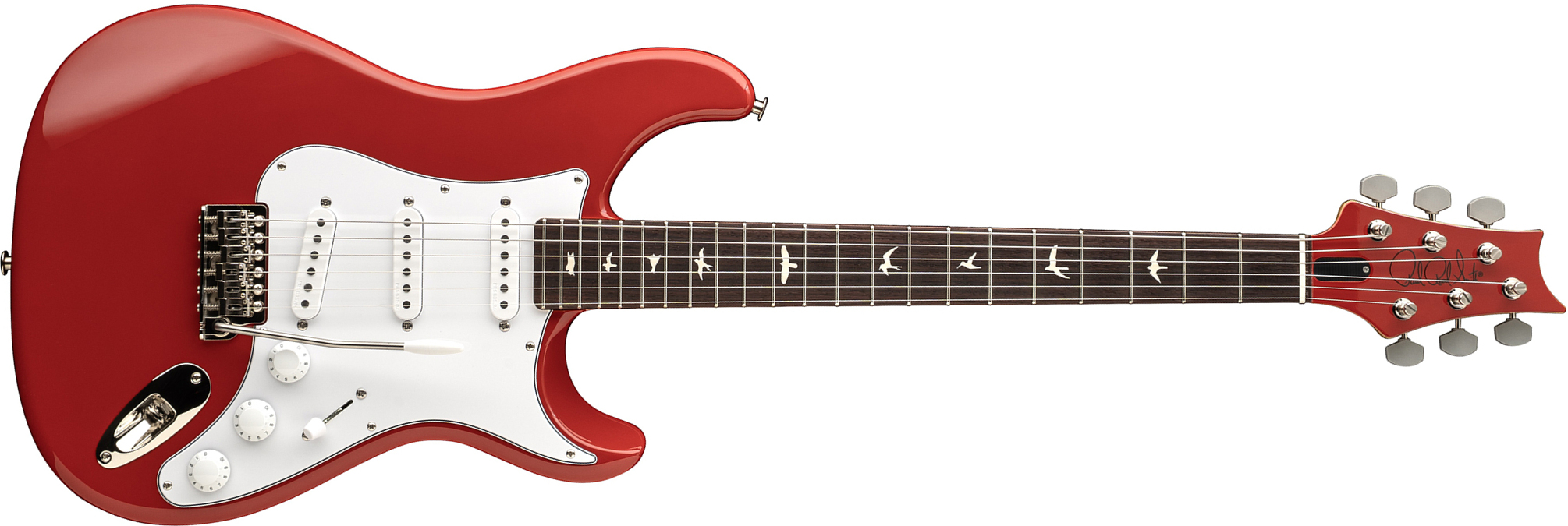Prs John Mayer Silver Sky Defender Bolt-on Usa Ltd Trem 3s Rw - Portofino Red - Elektrische gitaar in Strat vorm - Main picture