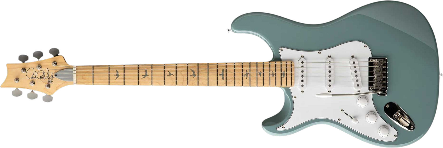 Prs John Mayer Silver Sky Maple Lh Se Signature Gaucher 3s Trem Mn - Stone Blue - Elektrische gitaar in Strat vorm - Main picture