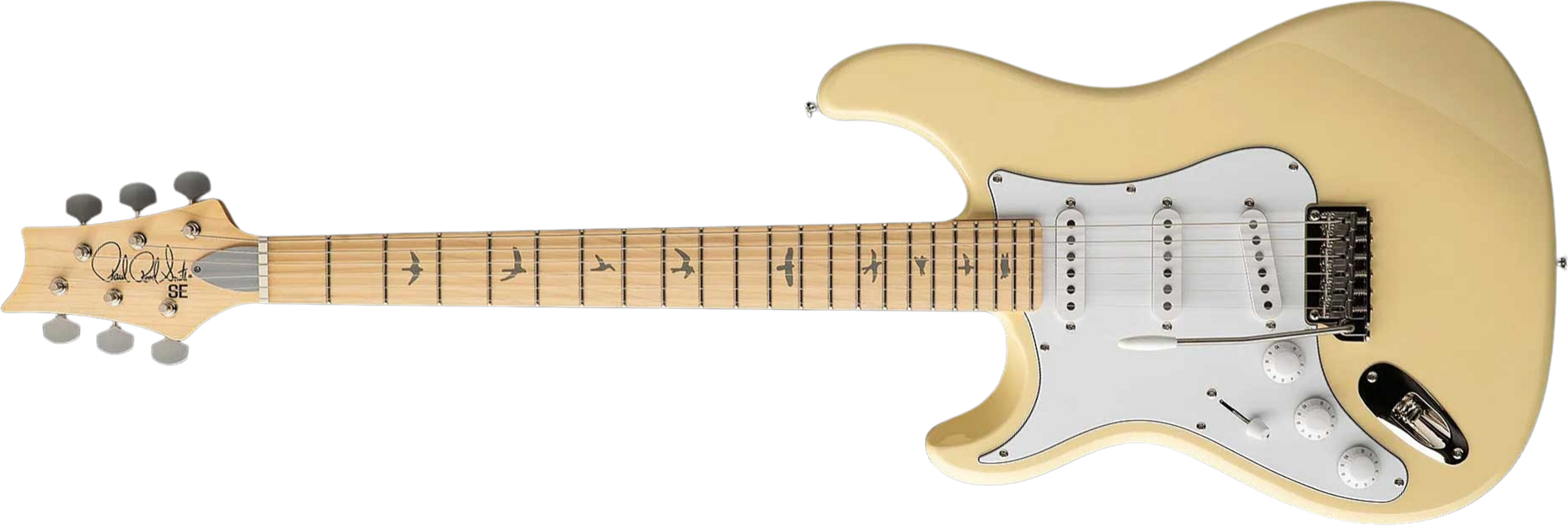 Prs John Mayer Silver Sky Maple Lh Se Signature Gaucher 3s Trem Mn - Moon White - Elektrische gitaar in Strat vorm - Main picture