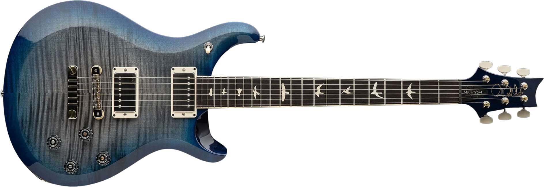 Prs S2 Mccarty 594 Usa 2h 58/15lt Ht Rw - Faded Gray Black Blue Burst - Guitarra eléctrica de doble corte. - Main picture