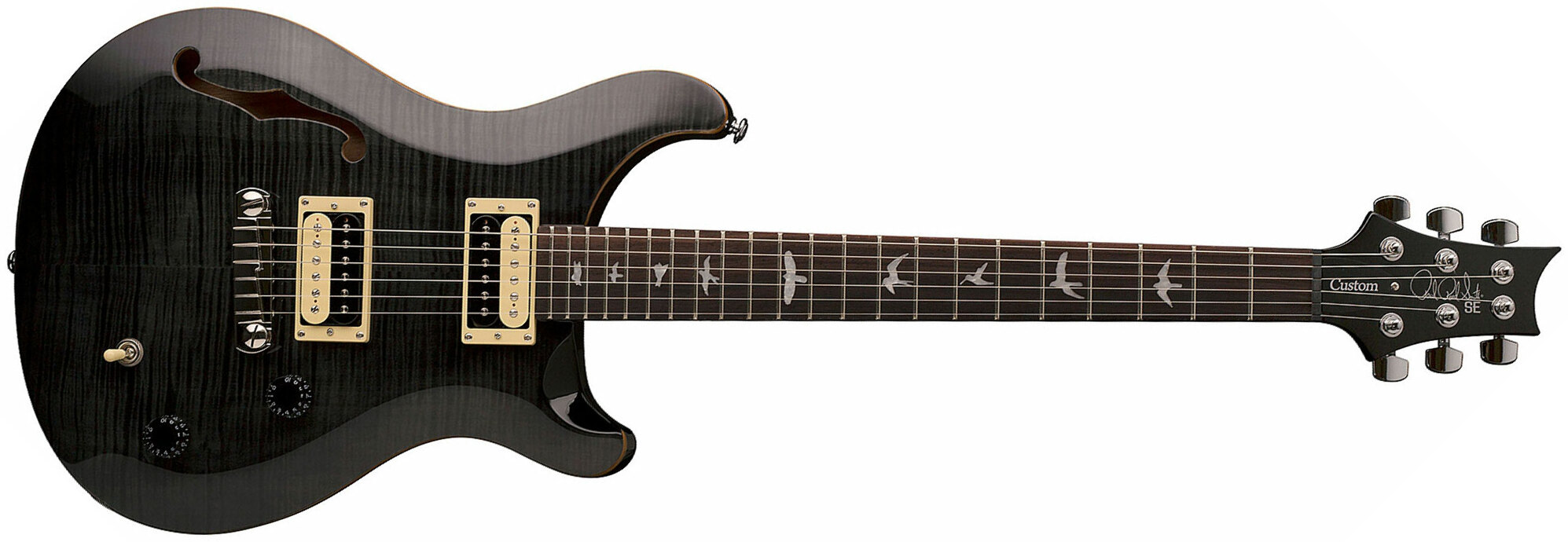 Prs Se Custom 22 Semi-hollow 2017 Hh Ht Rw - Gray Black - Semi hollow elektriche gitaar - Main picture