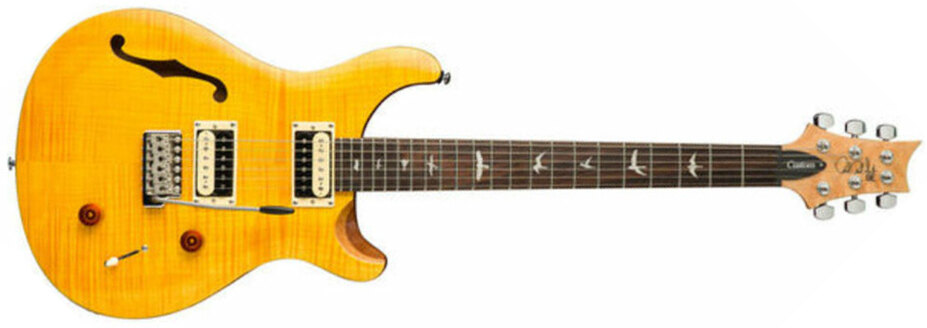 Prs Se Custom 22 Semi-hollow 2021 Hh Trem Rw +housse - Santana Yellow - Semi hollow elektriche gitaar - Main picture