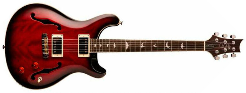 Prs Se Custom 22 Semi-hollow Hh Ht Rw +housse - Fire Red Burst - Guitarra eléctrica de doble corte. - Main picture