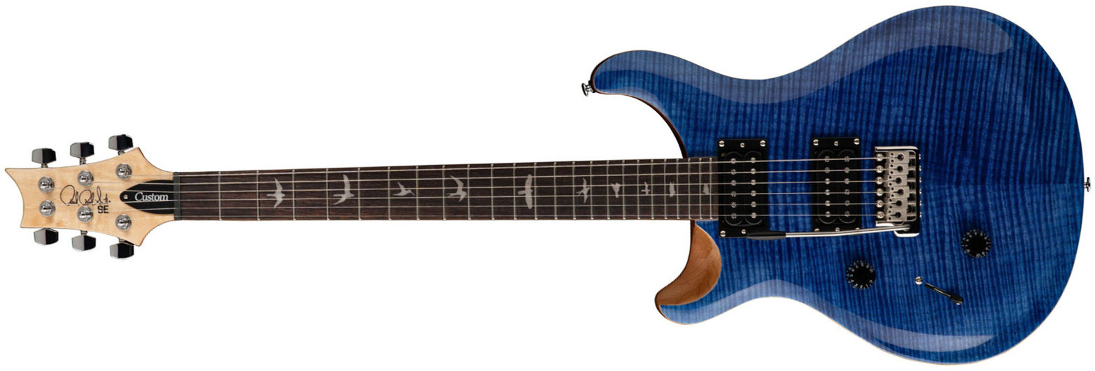 Prs Se Custom 24 2023 Lh Gaucher 2h Trem Rw - Faded Blue - Guitarra eléctrica de doble corte. - Main picture