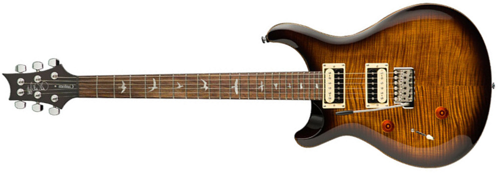 Prs Se Custom 24 Lh Gaucher 2h Trem Rw - Black Gold Burst - Linkshandige elektrische gitaar - Main picture