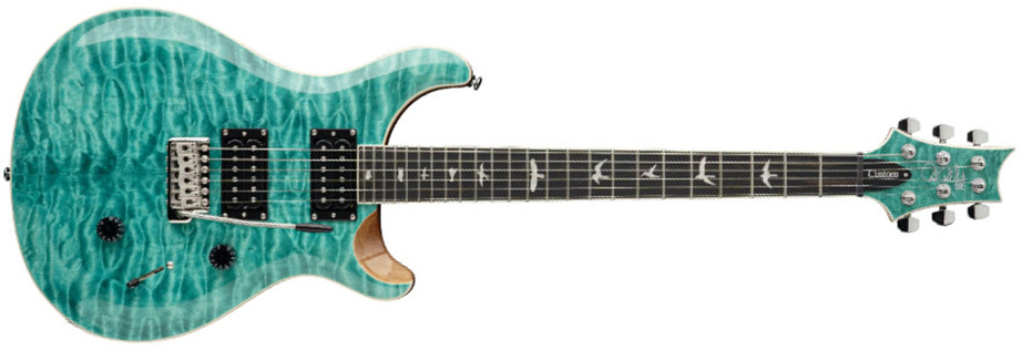 Prs Se Custom 24 Quilt 2h Trem Eb - Turquoise - Guitarra eléctrica de doble corte. - Main picture