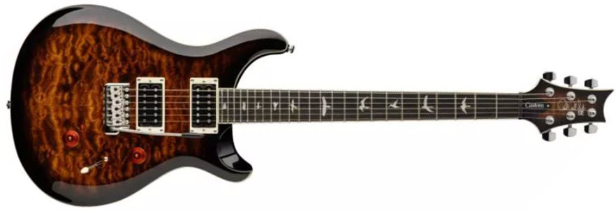 Prs Se Custom 24 Quilt 2h Trem Eb - Black Gold Burst - Guitarra eléctrica de doble corte. - Main picture