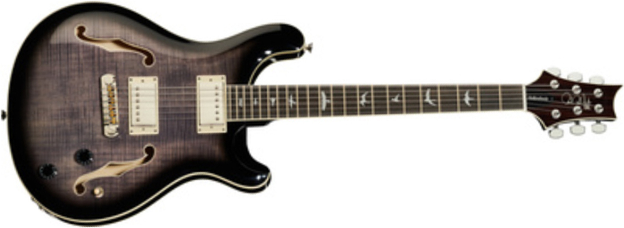 Prs Se Hollowbody Ii 2020 Hh Trem Eb +etui - Charcoal Burst - Semi hollow elektriche gitaar - Main picture