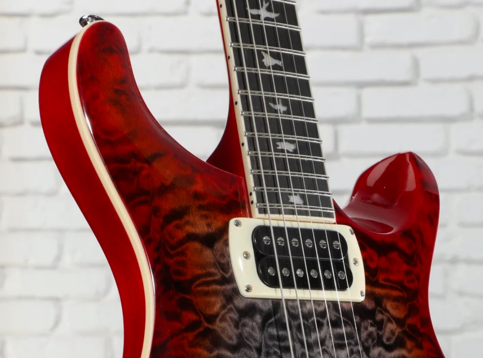 Prs Custom 24-08 Quilt Se (wing Tuners) 2h Trem Rw - Charcoal Cherry Burst - Double cut gitaar - Variation 2