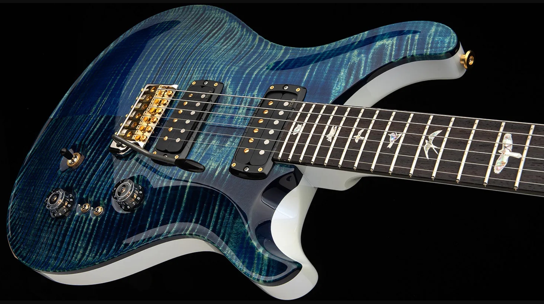 Prs Custom 24-08 Usa 2h Tci Trem Rw - River Blue Pearl - Double cut gitaar - Variation 2