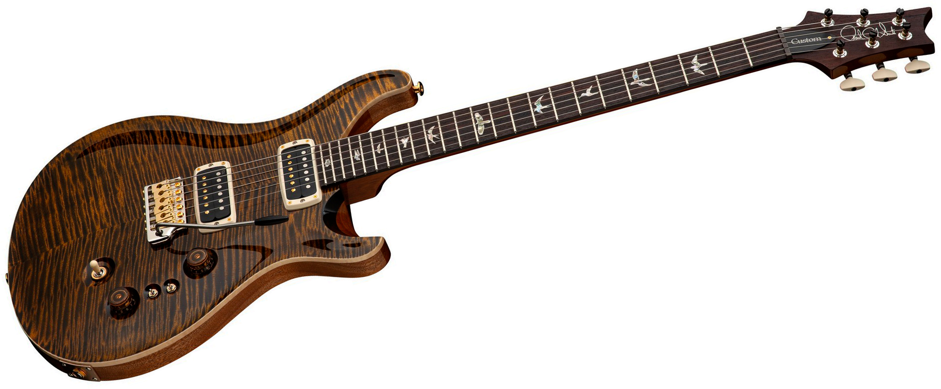 Prs Custom 24-08 Usa 2h Tci Trem Rw - Tiger Eye - Double cut gitaar - Variation 2