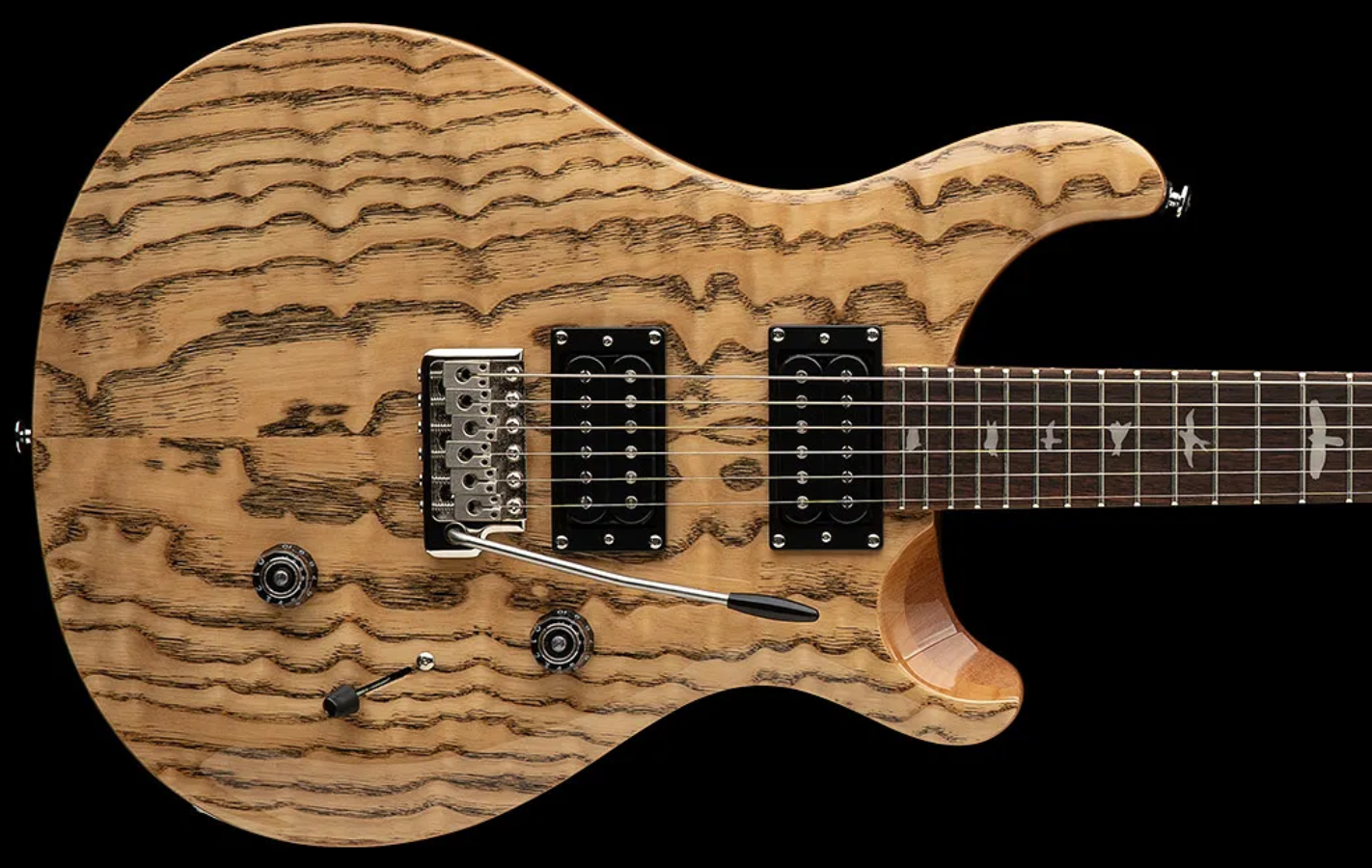 Prs Custom 24 Burled Ash Se Exotic Veneer Trem 2h Rw - Natural - Guitarra eléctrica de doble corte. - Variation 2